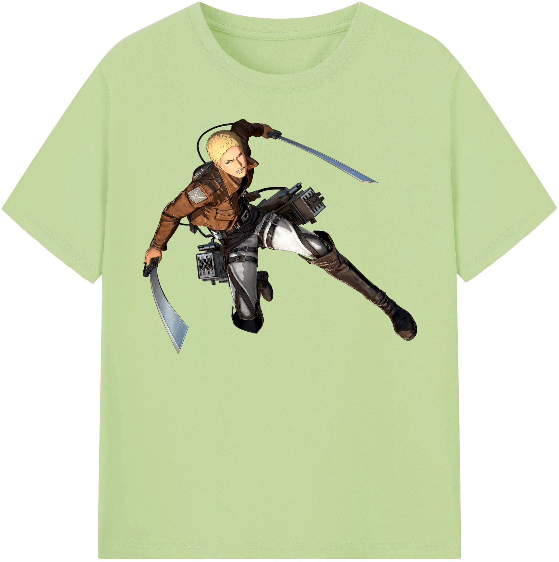 （画像用） 進撃の巨人 ライナー・ブラウン Attack on Titan Reiner Braun 綿100％半袖Tシャツ（フロントプリント）